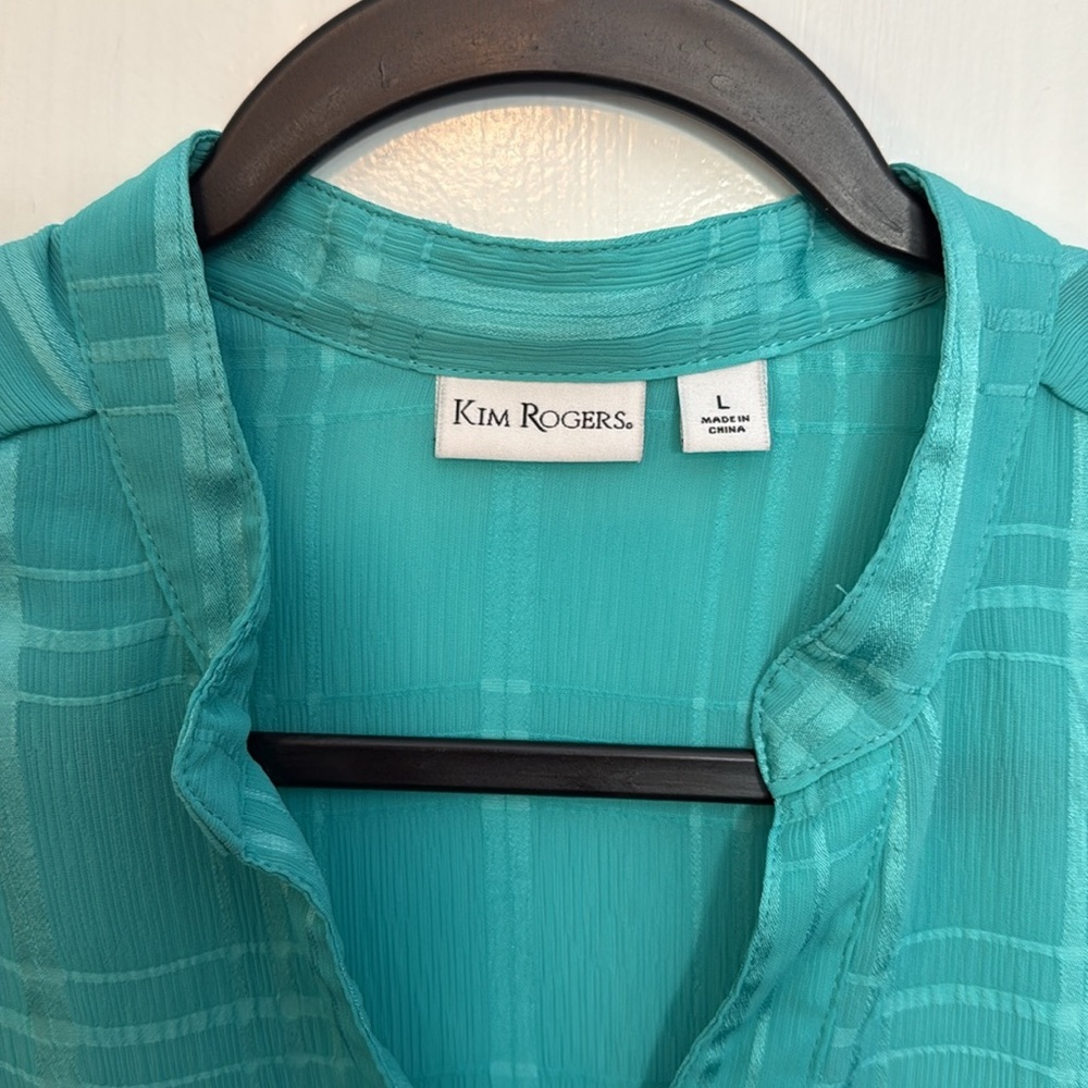 Kim Rogers Aqua Blouse - Picture 2 of 7